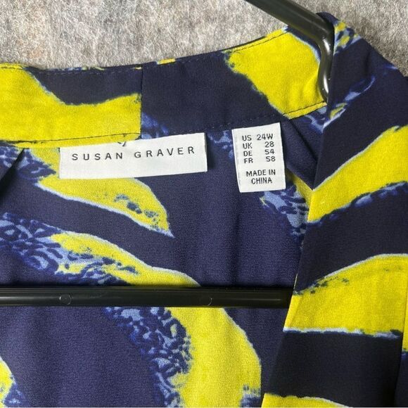 SUSAN GRAVER PRINTED CHIFFON OPEN VEST TOP QVC SIZE 24W #107 - Picture 6 of 10